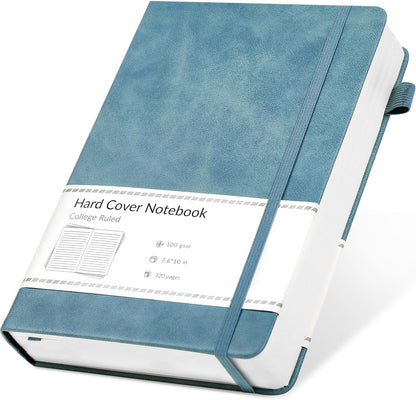 CAGIE Bullet Dotted Journal Notebook 320 Pages 100 GSM Paper Hardcover A5 Dot Grid Notebook Leather Journals for Writing Women Men Work Journaling, Green