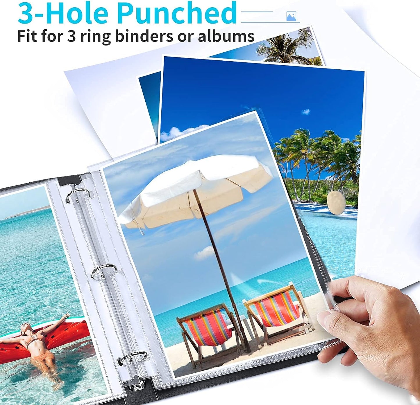 Fabmaker 30 Pack Photo Sleeves for 3 Ring Binder - (4x6, for 180 Photos), Archival Page Protectors, Clear Plastic Refill Pages, Postcard Sleeves, Acid-Free
