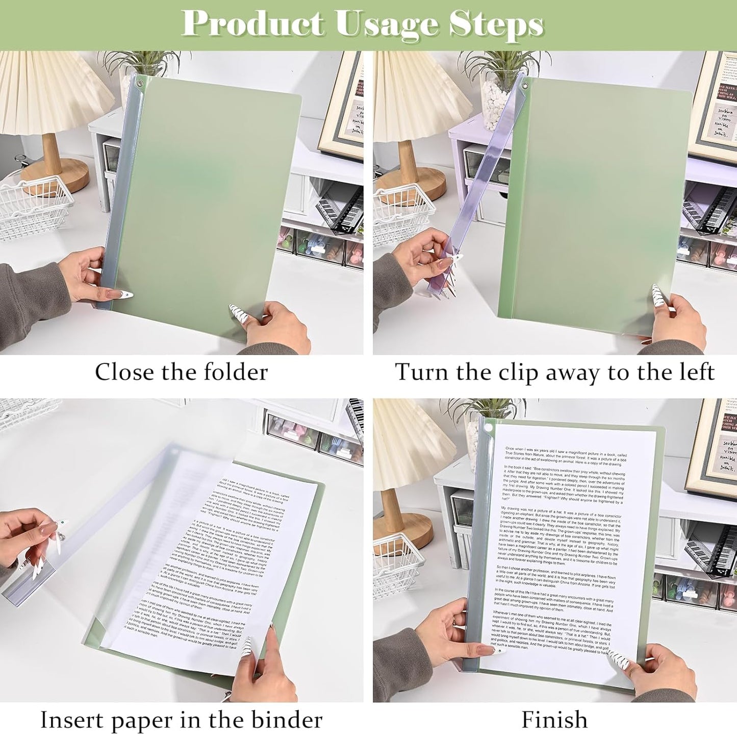 BAYTORY 5Pcs Clear Report Covers with Swing Clip, Plastic Folders for A4 and Letter Size Paper, Clear Front Presentation Binder for School Business, 40 Sheets Capacity/Pack (Blue)