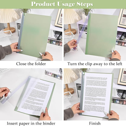 BAYTORY 5Pcs Clear Report Covers with Swing Clip, Plastic Folders for A4 and Letter Size Paper, Clear Front Presentation Binder for School Business, 40 Sheets Capacity/Pack (Blue)
