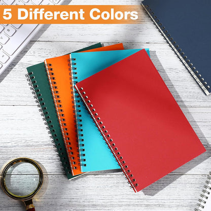 Eersida 20 Pack A5 Spiral Notebook College Ruled Spiral Notebook Bulk 5.5 x 8.3 Inch Hardcover Notepads Lined Travel Writing Journal Notepad, 50 Sheets 100 Pages(Black, Kraft)