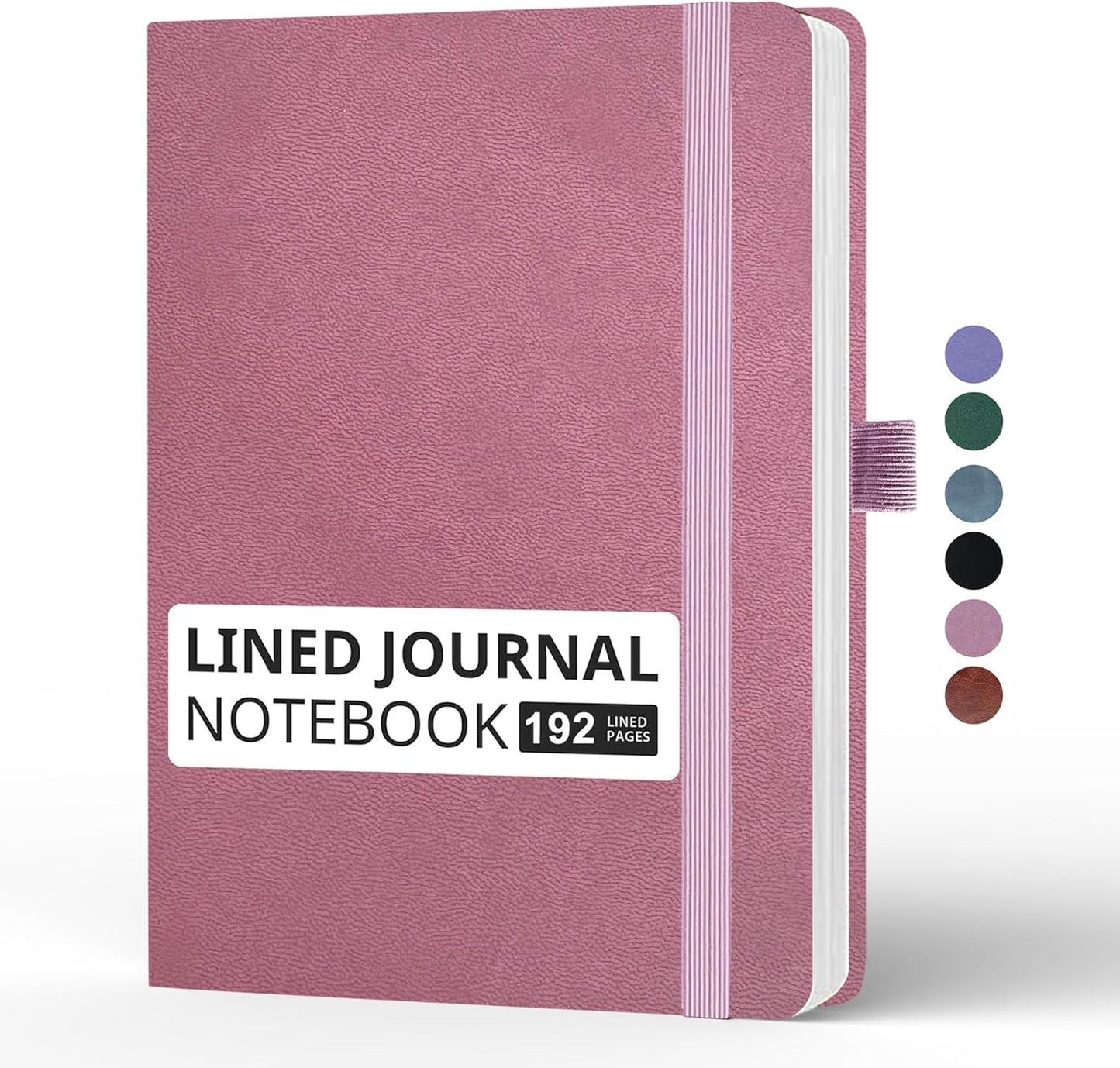 Blank Journal Notebook, A5, 192 Pages 100 GSM Thick Sketch Book for Women Men, Hardcover Leather Unlined Journaling for Work, Notebooks for Writing, 5.8 inches x 8.5 inches (Black)
