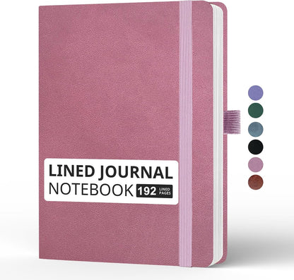 Blank Journal Notebook, A5, 192 Pages 100 GSM Thick Sketch Book for Women Men, Hardcover Leather Unlined Journaling for Work, Notebooks for Writing, 5.8 inches x 8.5 inches (Black)