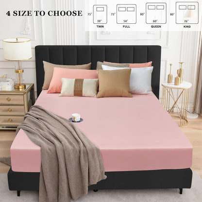 Sufdari Mattress Protector,Waterproof 18" Deep Pocket Mattress Cover Fitted Sheet Style with Elastic Rubber Band,Washable and Easy Care-Black,Queen