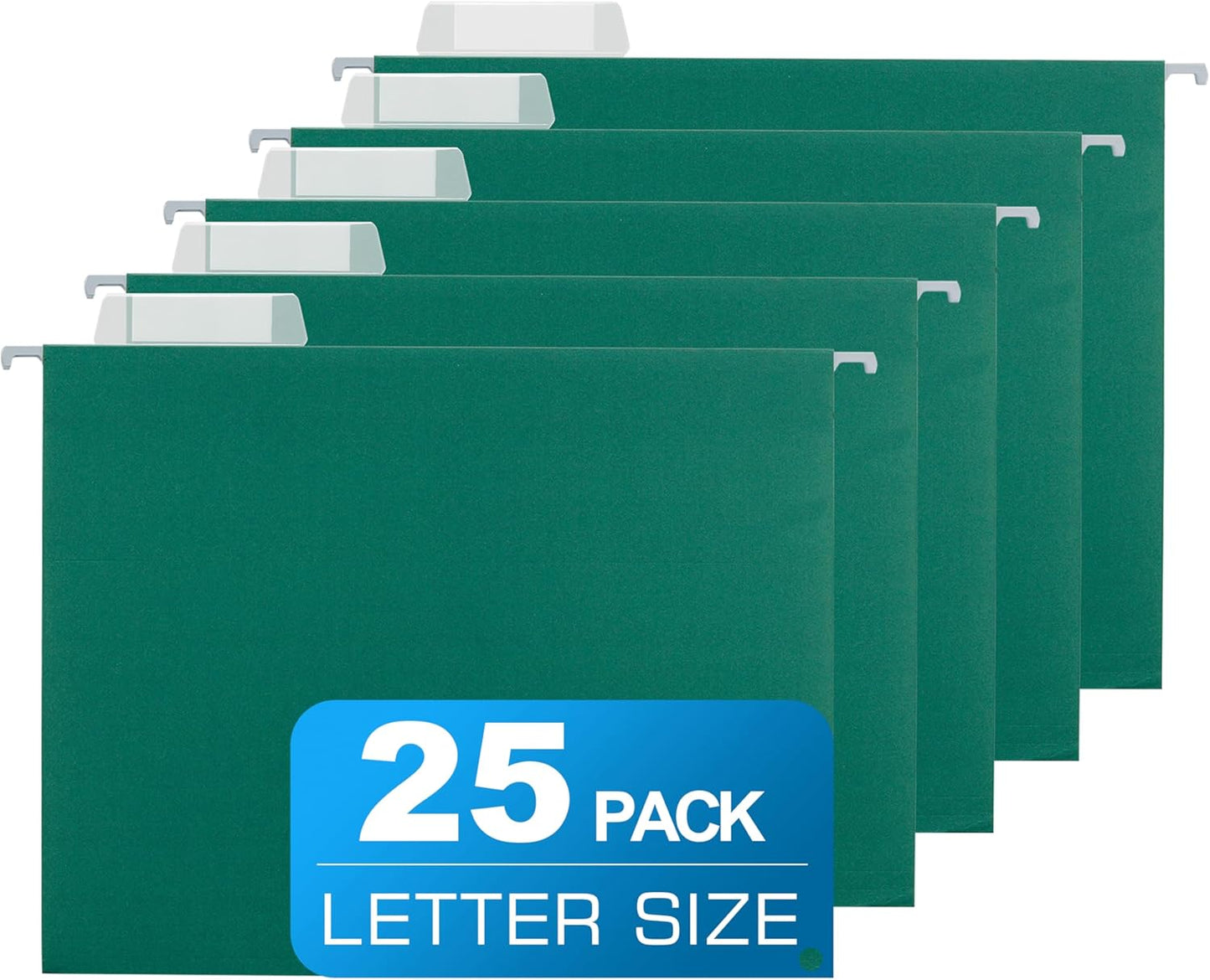 25 Packs Hanging File Folders,Black Letter Size File Folder,Designed for Bulky Files,Filing Cabinet,1/5 Adjustable Tabs for Office,School,Home