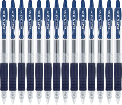 Pilot G2 Premium Gel Roller Pens, Extra Fine Point 0.5 mm, Gel Pens Black, Pack of 14 - Ideal for School, Journaling & Office Writing