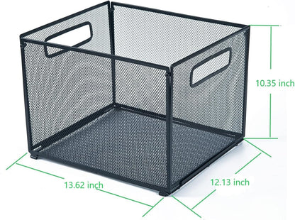 SETTFRFE Letter Size Hanging Folder Organizer,Metal Mesh Hanging File Folder Box,Office File Baskets,Black