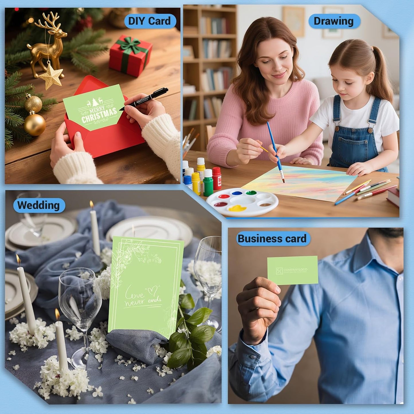 Cardstock 8.5 x 11, Thick Printer Paper 75 lb/200 gsm, 40 Sheets Card Stock White, Heavy Card stock, White CardStock Paper for Invitations, Diy Cards, Business Cards, Menus, Crafts, Drawing etc