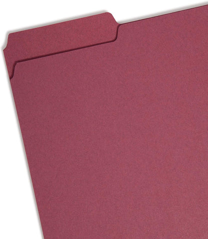 Smead Interior File Folder, 1/3-Cut Tab, Letter Size, Aqua, 100 per Box, Expandable File Folders for Filing Cabinet