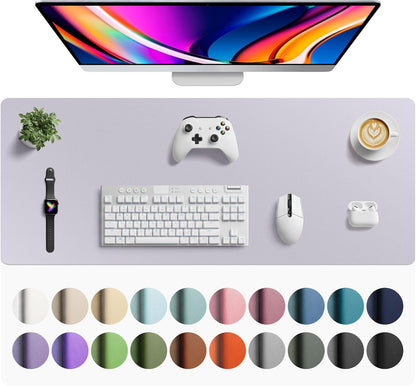 Aothia Leather Desk Pad Protector, Mouse Pad, Office Desk Mat, Non-Slip PU Leather Desk Blotter, Laptop Desk Pad, Waterproof Desk Writing Pad for Office and Home (Black,36" x 17") - Colors A