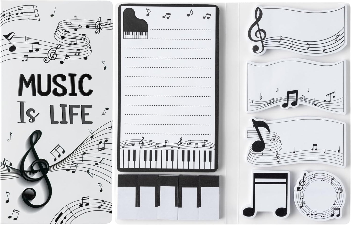 B1ykin Cute Sticky Notes Set - Stay Alive Skeleton Shaped Self-Stick Notes Pad, 550 Sheets Writing Memo Pages Sticky Notepad for Teacher Appreciation Gifts, School Office Supplies (Funny Skeleton) - Colors B