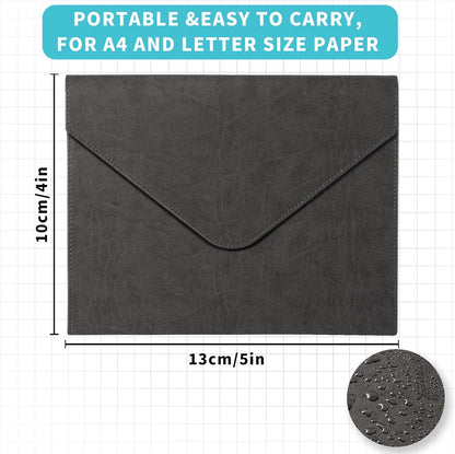 Heture PU Leather Heavy-Duty Expanding File Folder, A5/US Letter Size Document Organizer with 8 Paper File Folders, 4-1/2 Inch Expansion, Black – for Office, Auto Shop, School Paperwork.