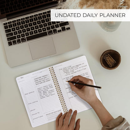 Beautiful Daily Planner And Notebook With Hourly Schedule - Aesthetic Spiral To do List Notepad to Easily Organize Your Tasks And Appointments - Stylish Book And School Or Office Supplies For Women