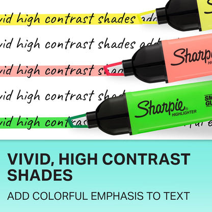 Sharpie Clear View Highlighters, Chisel Tip, 4 Count