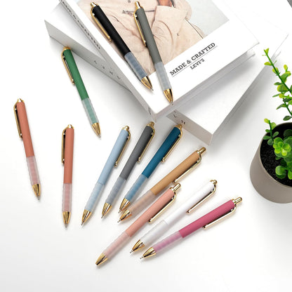 Linbsunne Ballpoint Pens Black Medium Point 1mm Pen with Super Soft Grip Ball Point Pen for Men Women Retractable Pens