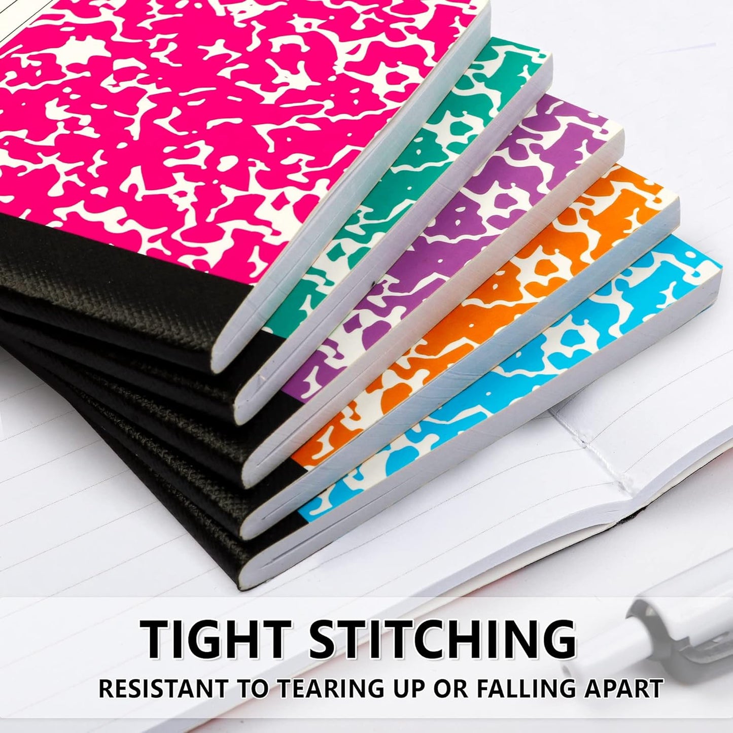feela Composition Notebook, Mini Sized 30 Pack 5 Colors Narrow Ruled Mini Composition Books Bulk, Small Pocket Marble Cute Journal Notebooks for Kids School Home Office, Pocket Sized 4.5 x 3.25 in