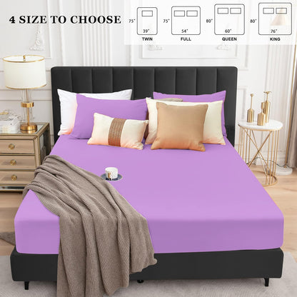 Sufdari Mattress Protector,Waterproof 18" Deep Pocket Mattress Cover Fitted Sheet Style with Elastic Rubber Band,Washable and Easy Care-Black,Queen