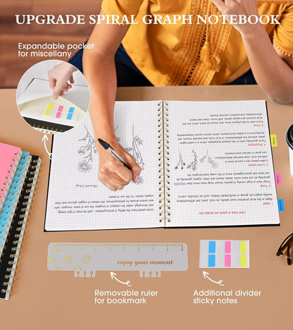 Spiral Notebook Journal 8.5” x 11”, A4 Large Pink Notebooks for Women Men, College Ruled Lined Journal, 100 GSM Paper, Plastic Hardcover Spiral Bound Journals for Work School Note Taking Business