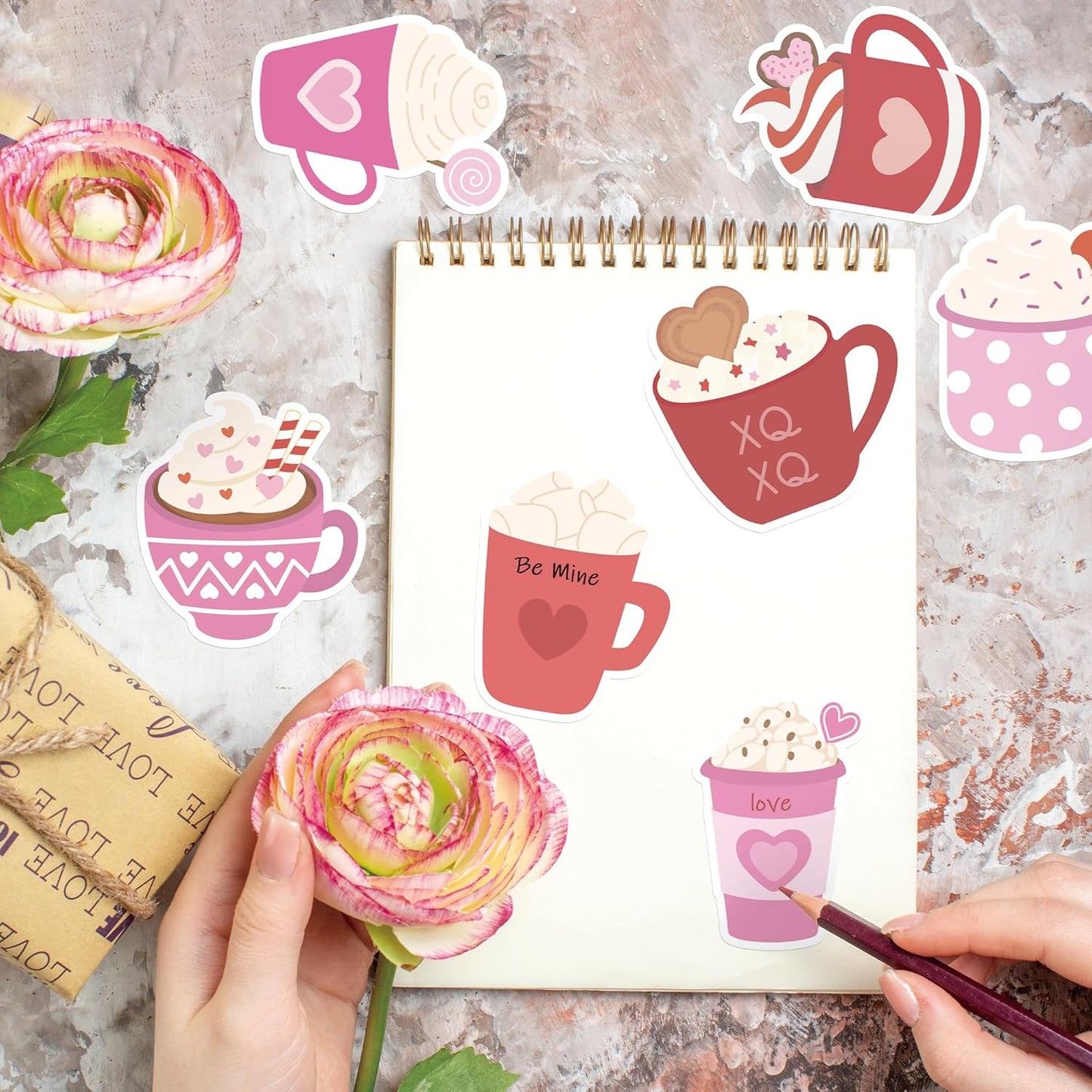 Xqumoi 30 Pack Teacher Sticky Notes - Funny Coffee Cup Self Sticky Notepads Writing Memo Pads for Teacher Appreciation Back to School Office Supplies Coffee Lover Gift Party Favors Goodies Bag Fillers