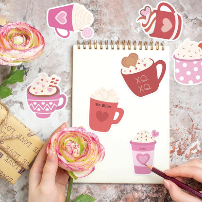 Xqumoi 30 Pack Teacher Sticky Notes - Funny Coffee Cup Self Sticky Notepads Writing Memo Pads for Teacher Appreciation Back to School Office Supplies Coffee Lover Gift Party Favors Goodies Bag Fillers