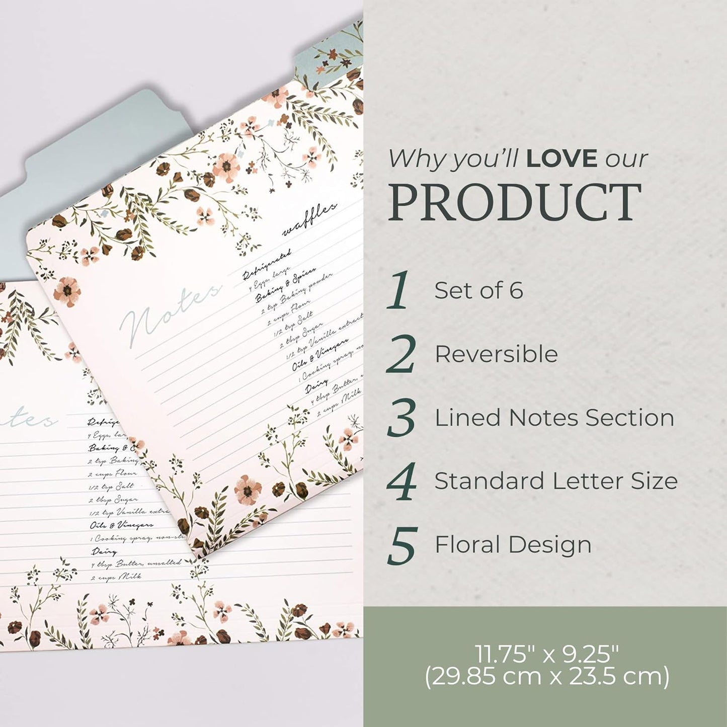 Steel Mill & Co Cute File Folders, Set of 9, Document Organizer for Filing Cabinet, Decorative Letter Size Files, Wanderlust