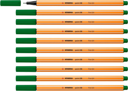 Fineliner - STABILO Point 88 - Pack of 10 - Red