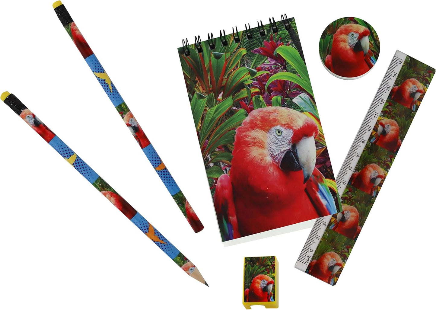 Deluxebase Wild Stationery Set - Dolphin from Animal Stationery Sets with 2 Pencils, Eraser, Pencil Sharpener, Ruler & Cute Notebook. Ideal Office Supplies, Desk Accessories & College Essentials.
