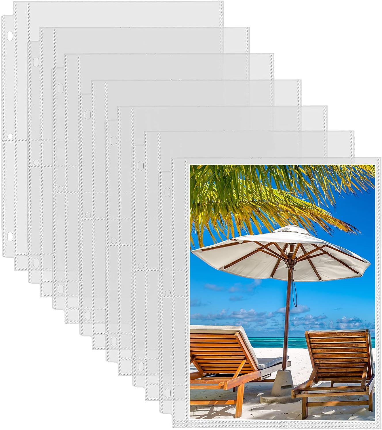 Fabmaker 30 Pack Photo Sleeves for 3 Ring Binder - (4x6, for 180 Photos), Archival Page Protectors, Clear Plastic Refill Pages, Postcard Sleeves, Acid-Free