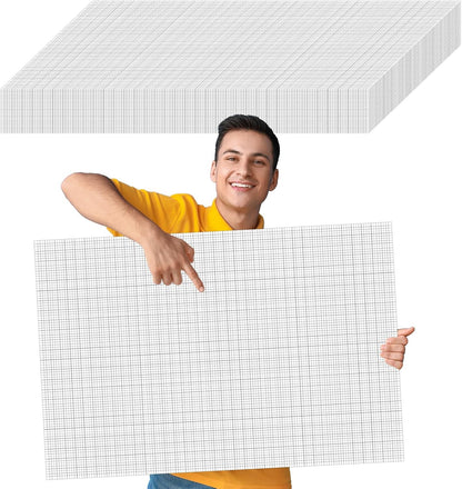gisgfim 50 Sheets Large Graph Paper 24 x 36 In Graph Paper Pad 1/4 In Ruled Large Grid Paper Sheet Blueprint Paper Engineering Paper Poster for Architect Designer Mathematician Draftsman(White）