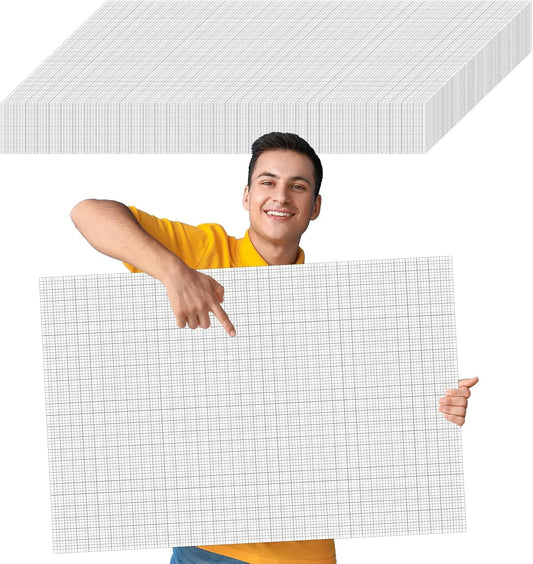 gisgfim 50 Sheets Large Graph Paper 24 x 36 In Graph Paper Pad 1/4 In Ruled Large Grid Paper Sheet Blueprint Paper Engineering Paper Poster for Architect Designer Mathematician Draftsman(White）