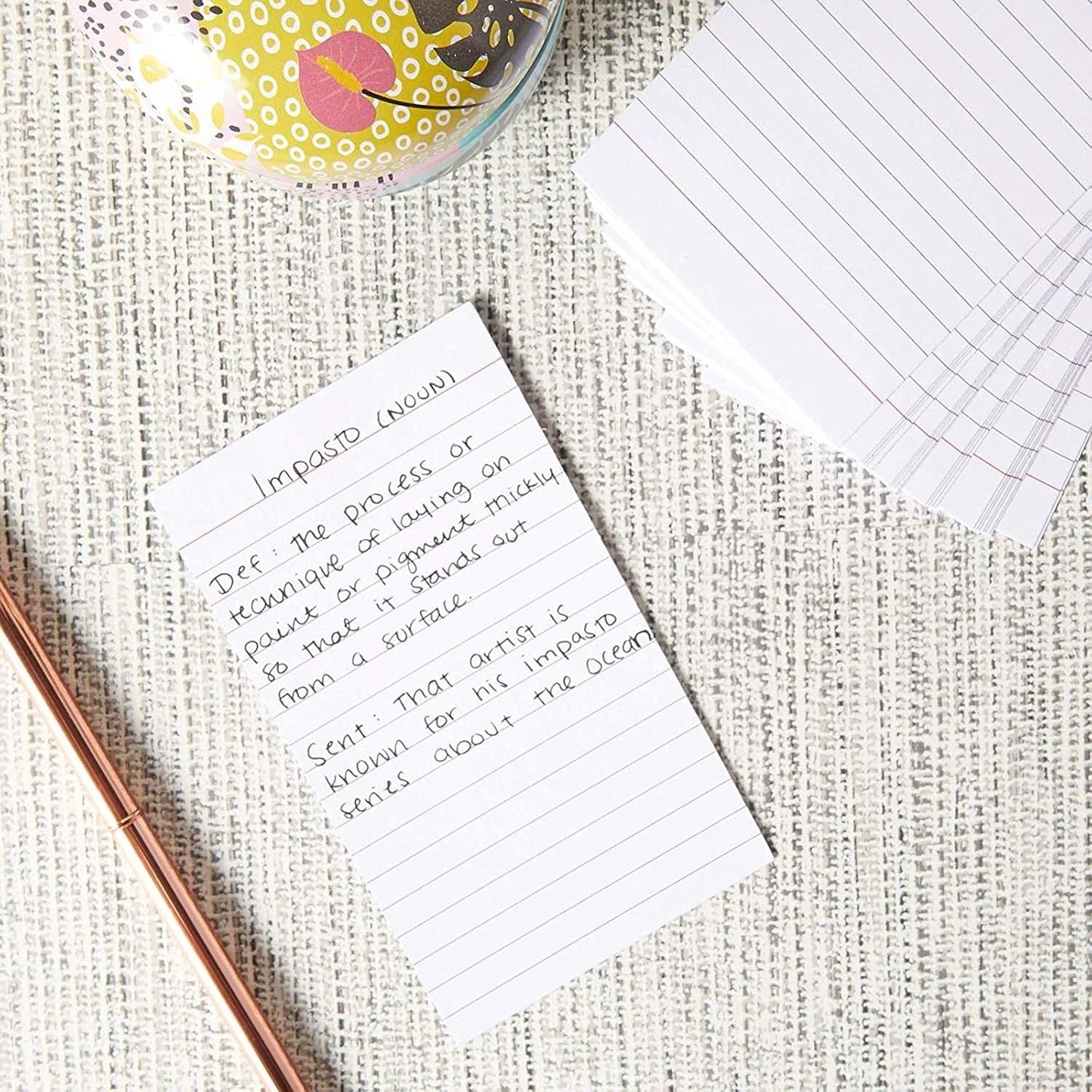 Okuna Outpost 300 Pack Vertically Ruled Index Cards - Lined Paper Vertical NoteCards - Portrait Style (3 x 5 In)