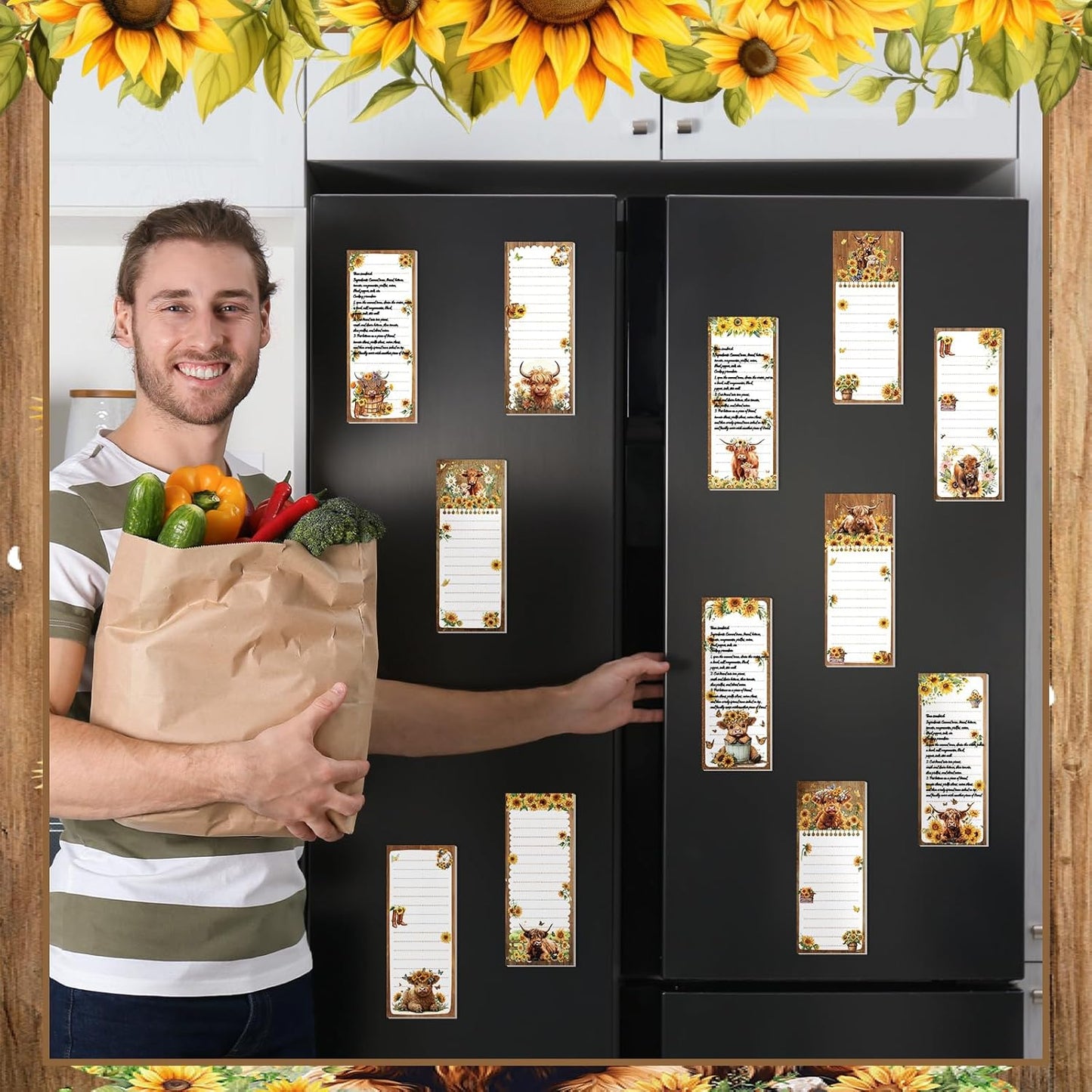 Eaasty 12 Pcs Bible Magnetic Notepads for Refrigerator Monthly Magnetic Grocery List 9 x 3.5" Magnet Memo Pads 30 Sheet Per Pad Shopping to Do List for Christian Teacher Appreciation Week Gift