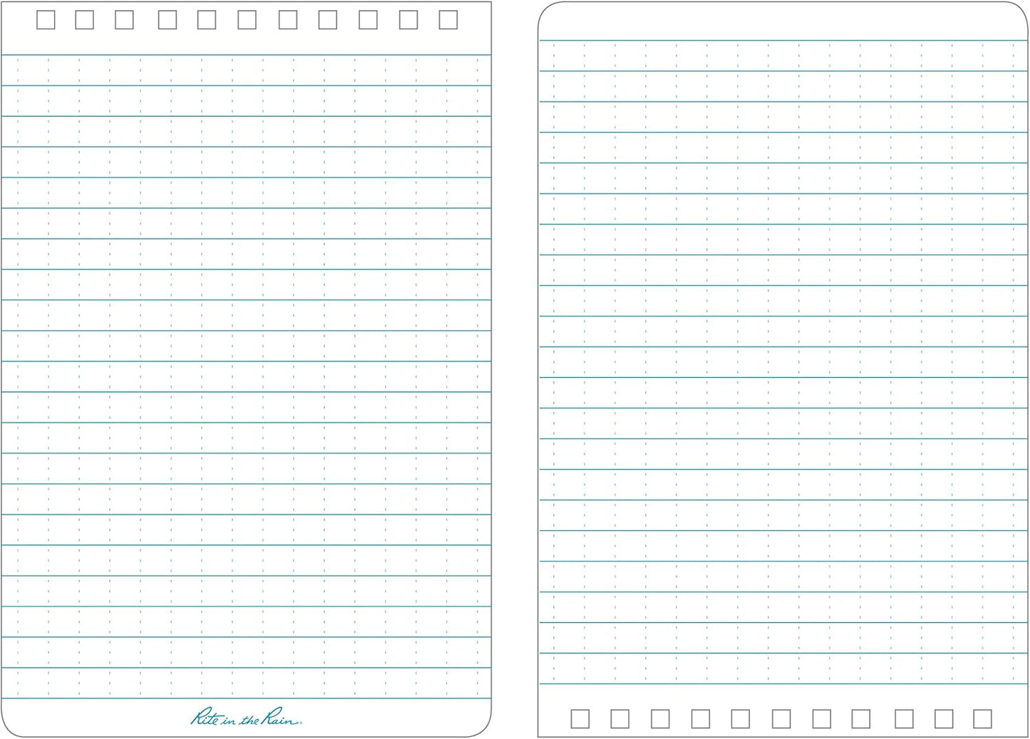 Rite in the Rain Weatherproof Top Spiral Notebook, 3" x 5", Black Cover, Universal Pattern, 3 Pack (No. 735-3X)