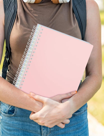 SUNEE Spiral Notebooks for Work with Removable Dividers & Tabs – College Ruled 5 Subject, 300 Pages, 3 Hole Punched, Durable PP Cover, 8"x10.5" – Notebooks for Office or School, Black