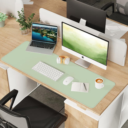 Large Desk Mat 47.2" x 17" Leather Desk Pad Protector with Natural Cork & PU Leather, Non-Slip Office Desk Mat, Large Mouse Pad, Waterproof Desk Blotter pad for Office&Home(Black)