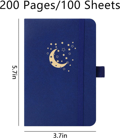 BOBO RABBIT 3 Pack Pocket Small Notebooks Total 600 Pages A6 Moon Star Aesthetic Mini Compact Journal Notebook For Note Taking Journaling Hardcover Leather College Ruled Lined Note Pads for Women Men Travel Office School