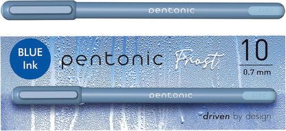 Pentonic Ballpoint Pens, 10 Count, Frosted Pale Gray Barrel with Black Ink, 0.7 mm Fine Point, Smooth Writing For Journaling & Note Taking (PEN13086)