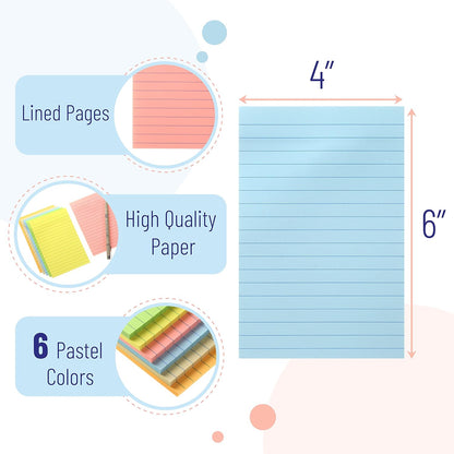Mr. Pen- Lined Sticky Notes, 3" x 3", 12 Pads, 60 Sheets/Pad, Morandi Color, Bulk Sticky Notes with Lines, Ruled Post Stickies, Memo Pads, Self-Stick Note Pad for Office, School, Home, Study