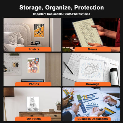 Ndsox 5 Pack 8.5" x 11" Rigid Print Protectors Clear Hard Plastic Sheet Protectors Top Loading for Birth Certificates, Documents, Posters, Photos, Meuns, Heavy Duty No-Hole Plastic Document Sleeves