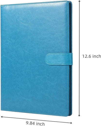 Clipboard Folder Padfolio A4, Mymazn Writing Portfolios Faux Leather Clipboards with Cover for Legal Pad Holder Letter Size 8.5 x 11 for Business Conference Notepad Clip Board (Gray Green)