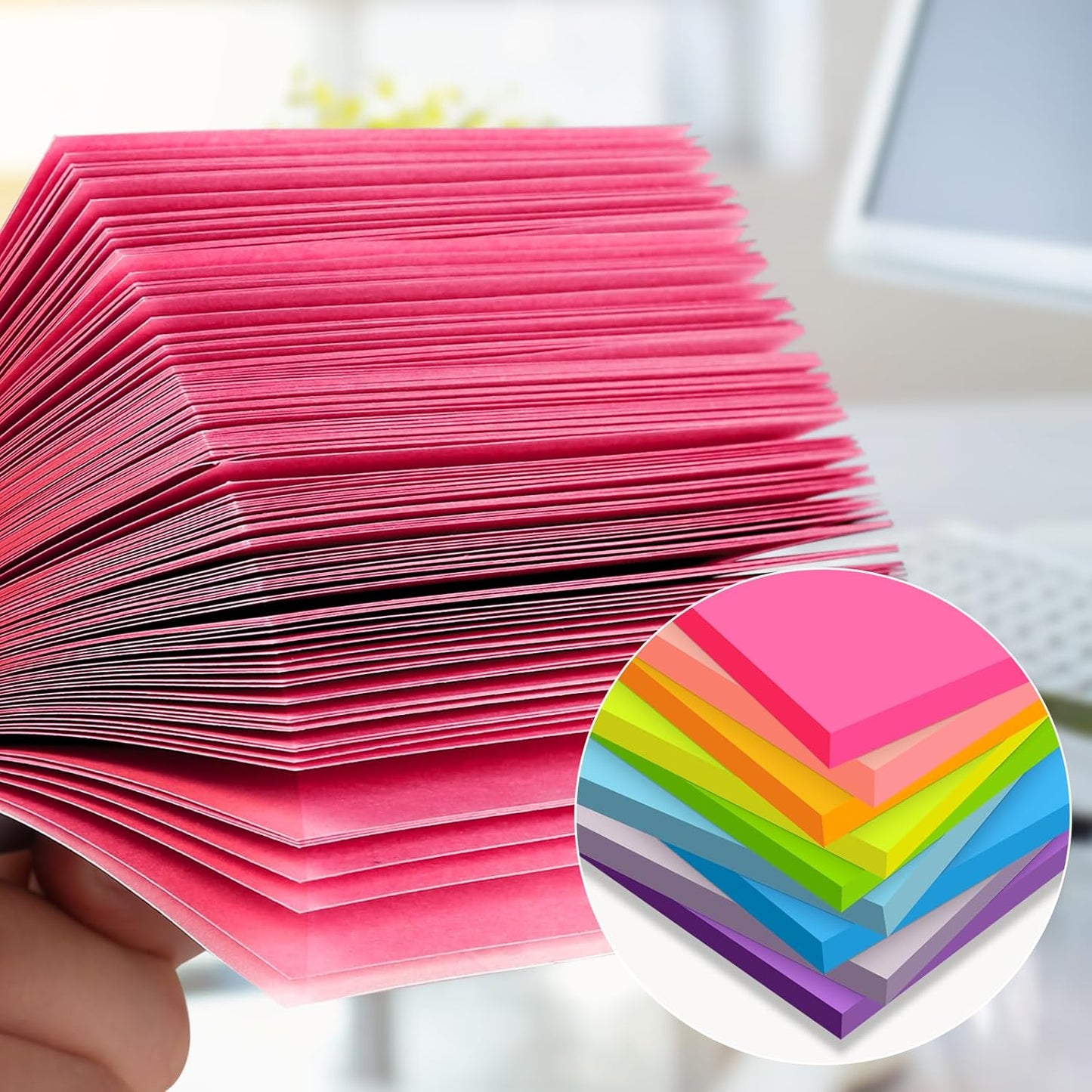 (18 Pads) Lined Sticky Notes 3x3 in Bright Ruled Post Stickies Colorful Super Sticking Power Memo Pads