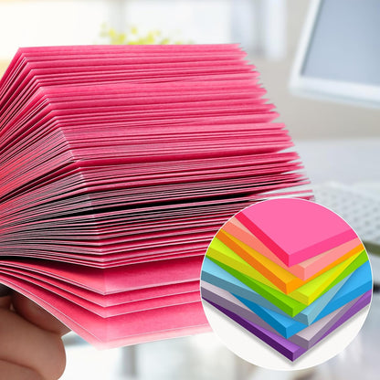 (18 Pads) Lined Sticky Notes 3x3 in Bright Ruled Post Stickies Colorful Super Sticking Power Memo Pads