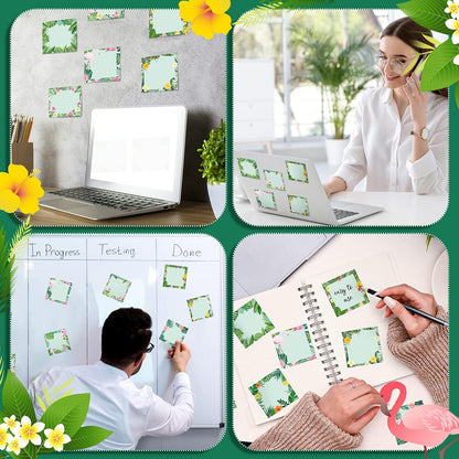 450 Sheets Tropical Palm Sticky Notes Luau Party Favor Hawaiian Fun Notepad Summer Themed Beach Memo Pad Self Adhesive 2.9" Mini Sticky Note for Appreciation Gifts Employee Office Supplies