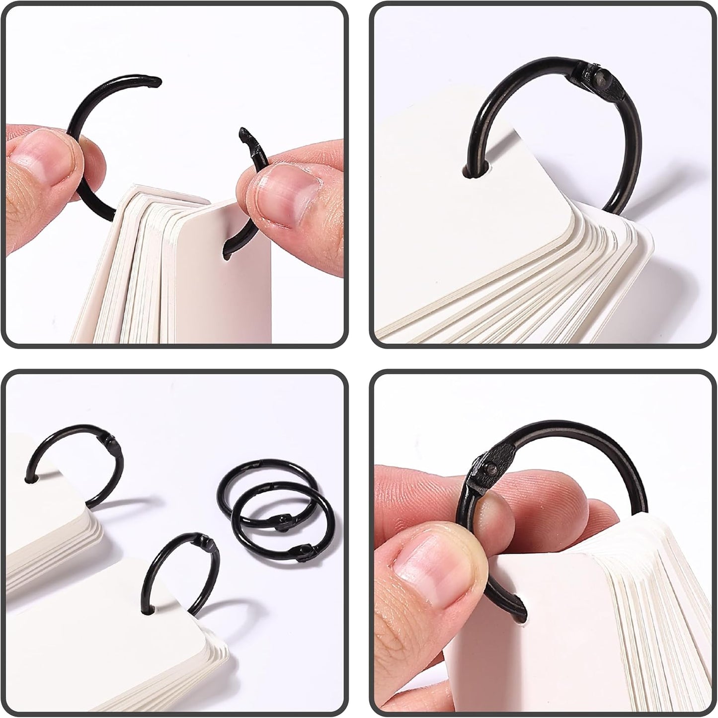 Mr. Pen- Loose Leaf Binder Book Rings, 5 Assorted Sizes (0.6", 1", 1.2", 1.5",2"), 36 Pack, Metal Binder Rings for Index Cards, Keychains, School, Home, Office, Silver