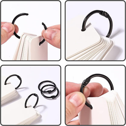 Mr. Pen- Loose Leaf Binder Book Rings, 5 Assorted Sizes (0.6", 1", 1.2", 1.5",2"), 36 Pack, Metal Binder Rings for Index Cards, Keychains, School, Home, Office, Silver