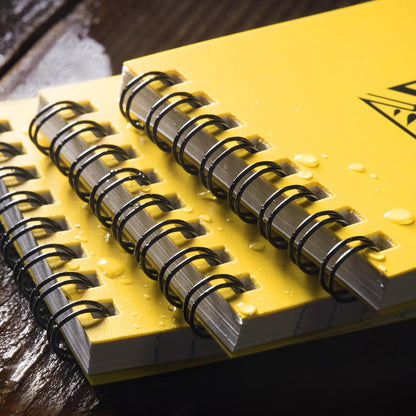 Rite in the Rain Weatherproof Top Spiral Notebook, 3" x 5", Black Cover, Universal Pattern, 3 Pack (No. 735-3X)