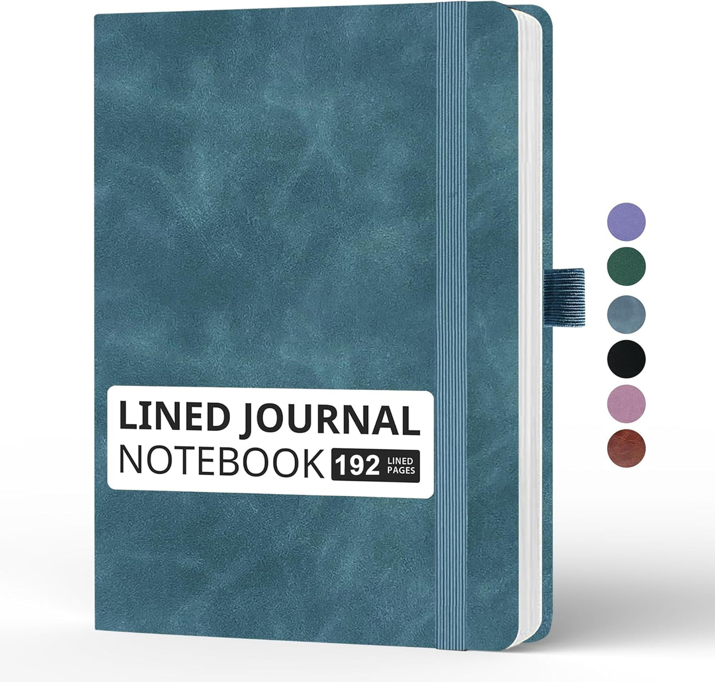 Blank Journal Notebook, A5, 192 Pages 100 GSM Thick Sketch Book for Women Men, Hardcover Leather Unlined Journaling for Work, Notebooks for Writing, 5.8 inches x 8.5 inches (Black)