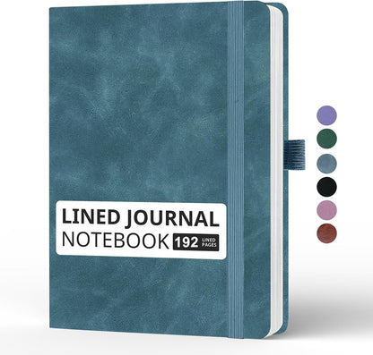 Blank Journal Notebook, A5, 192 Pages 100 GSM Thick Sketch Book for Women Men, Hardcover Leather Unlined Journaling for Work, Notebooks for Writing, 5.8 inches x 8.5 inches (Black)