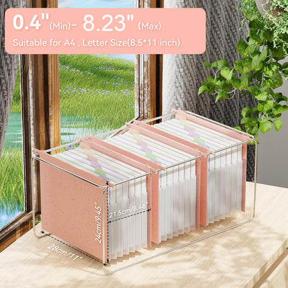 ANSOOK Hanging File Folders Letter Size,7 Pockets Expandable Accordion File Folder Organizer,3 Pack Extra Capacity File Folders Hanging with Tabs,Wheat Straw File Cabniet Folders for Office School