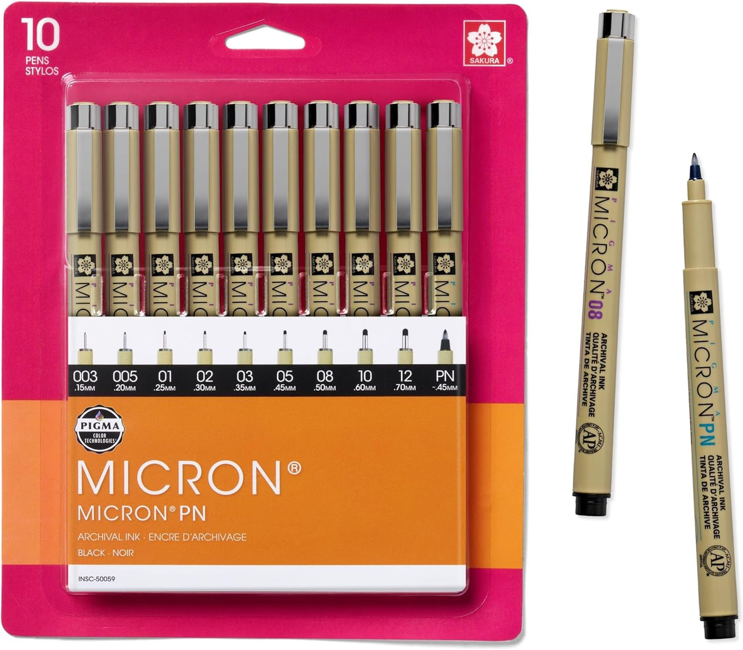 SAKURA Pigma Micron Fineliner Pens - Archival Black Ink Pens - Pens for Writing, Drawing, or Journaling - Assorted Point Sizes - 6 Pack